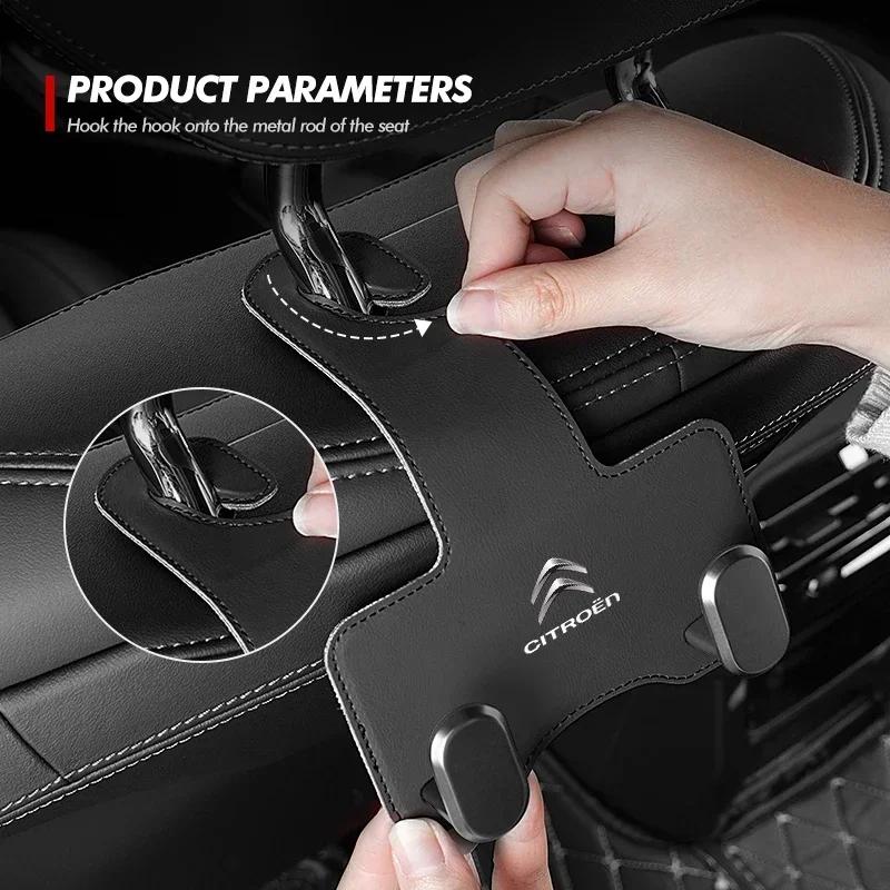 Car Back Seat Hook Headrest Hanging Rear Row Storage Hanger For Citroen C5 C1 C2 C6 C4L DS3 DS4 DS5 C-Elysee Grand Berlingo