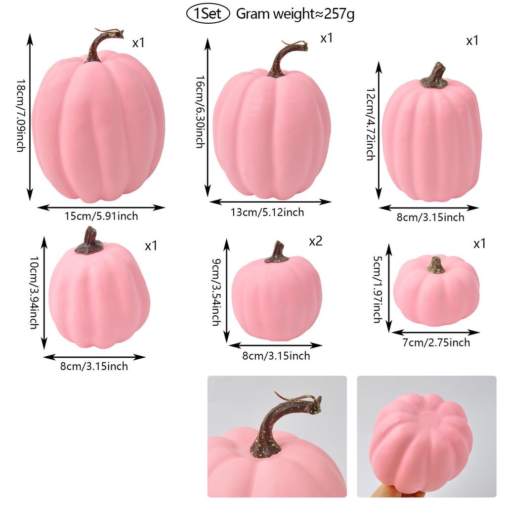 1Set Halloween Pumpkins Decor Foam Fake Pumpkins for Autumn Thanksgiving Halloween Farmhouse Table Realistic Decorations