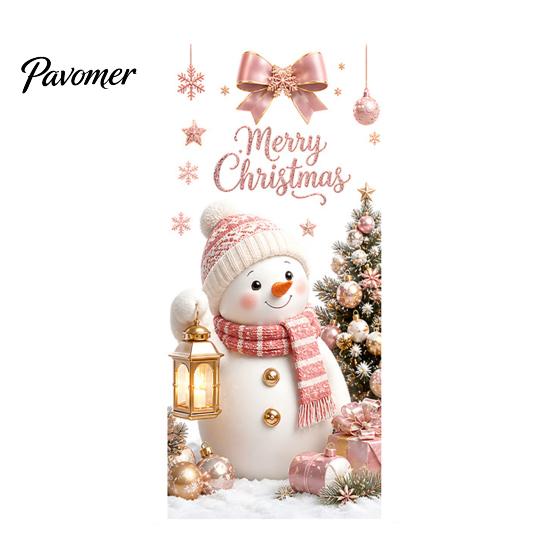 Santa Snowman Elk Stickers Christmas Window Clings, Cute Penguin Reindeer for Holiday Glass Clings Glass, Reusable Static PVC Decal Party Store Decor