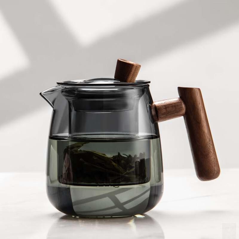 Shangqi Tea Infuser Glass Teapot with Wooden Handle