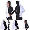 Anime Danganronpa Monokuma Cosplay Unisex Jacket Hoodie Sweatshirt Coat Hooded