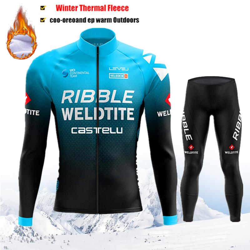 Maglia da Ciclismo Termica in Pile Invernale Uomo Mtb Clothing Man 2026 Giacca Uniforme Vestiti per Bicicletta Completo Tricot Bib Maillot Set