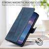 Para Xiaomi Redmi 15 4G (EE.UU.) (171 mm) Funda Tipo Billetera Líneas Forma T Cuero Soporte Cubierta de Teléfono