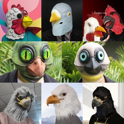 Nová maska orla ptačí zvířecí pokrývka hlavy Halloweenský kostým Cosplay rekvizity Latexová maska
