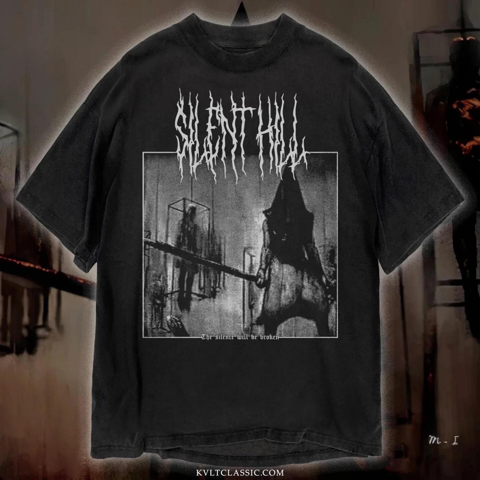 

Men s Pyramid Head Silent Hill T Shirts Pure Cotton Tops Funny Short Sleeve Round Neck Tees New Arrival T-Shirt XXXXXL чорний