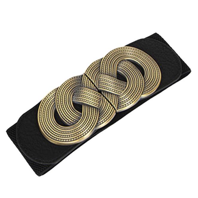 

Эластичный пояс с модным украшением чёрный