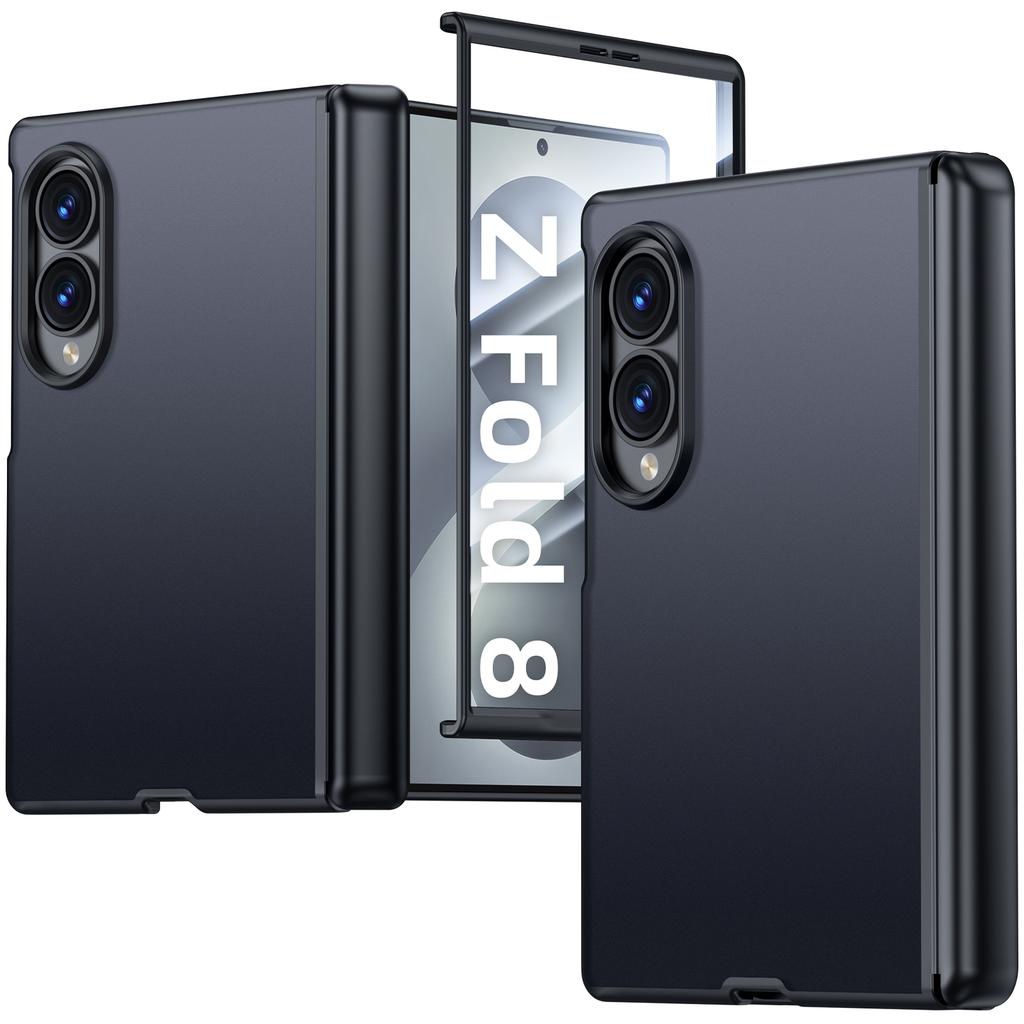 Schutzhülle für das Telefon mit Unterstützung für kabelloses Laden und Scharnierschutz für Samsung Galaxy Z Fold 8 - Blau