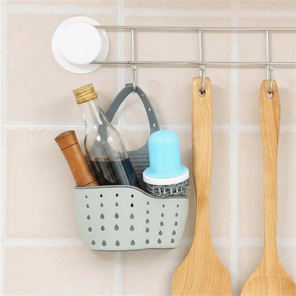 Silicone Hanging Drain Basket Soap Sponge Shelf Kitchen Holder Sink Draining Basket Kitchen