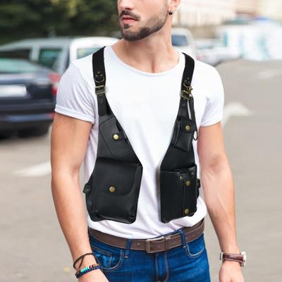 Vest Bag Underarm Strap Wallet Pocket Anti-Theft Double Shoulder Pouch  for Men and Women
