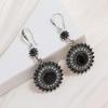 Retro Rhinestone Court-Style Circle Earrings