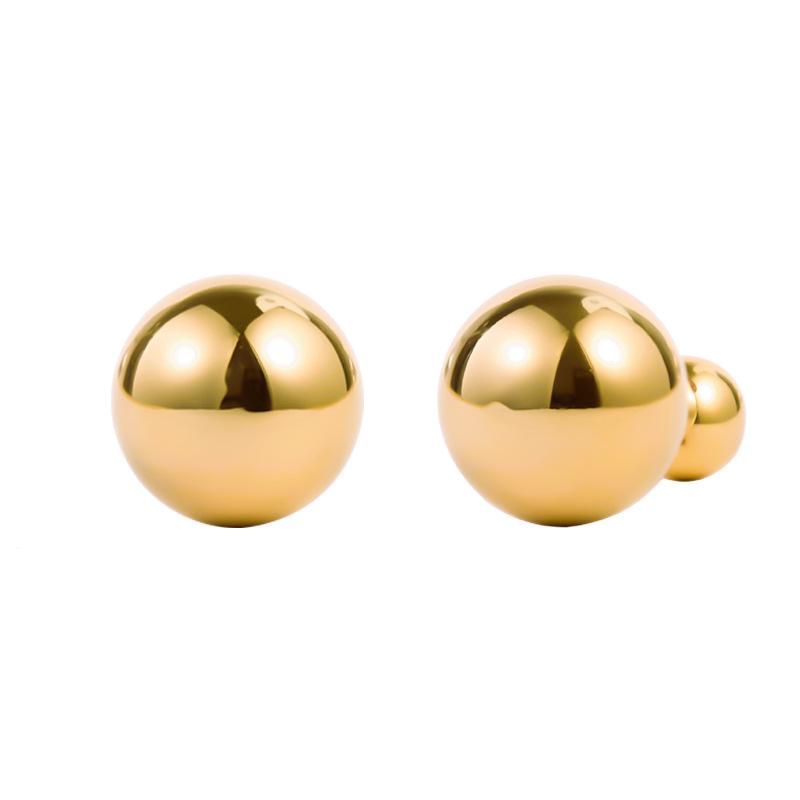 Simple Round Smooth Round Stud Earrings Gold Niche High-end Earrings Women's Titanium Steel High Color Retention Jewelry