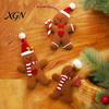 Christmas Wreath Embellishments 3 Pcs Mini Plush Gingerbread Man Ornaments, Small Stuffed Cute Xmas Tree Decor Decoration for Holiday Home Decor,