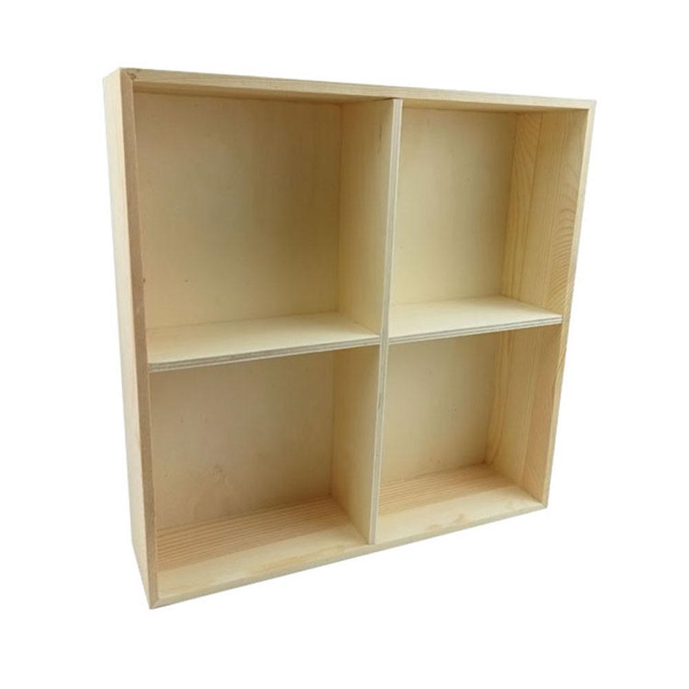 Multi-Grid Wooden Desktop Storage Tray