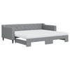 Vidaxl Sofa Rozsuwana Z Materacami, Jasnoszara, 90X200 Cm, Tkanina