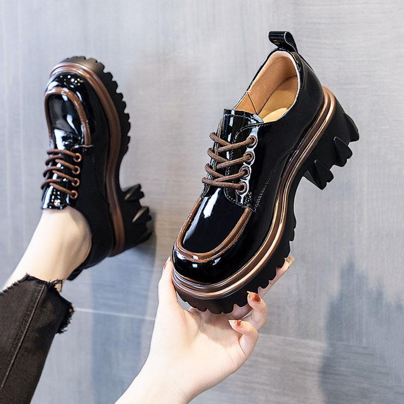 Ladies Shoes Loafers Mary Jane Women's Japanese Retro Soft-soled Girls Thick-soled High-heels Platform Luxury Designer Round Toe