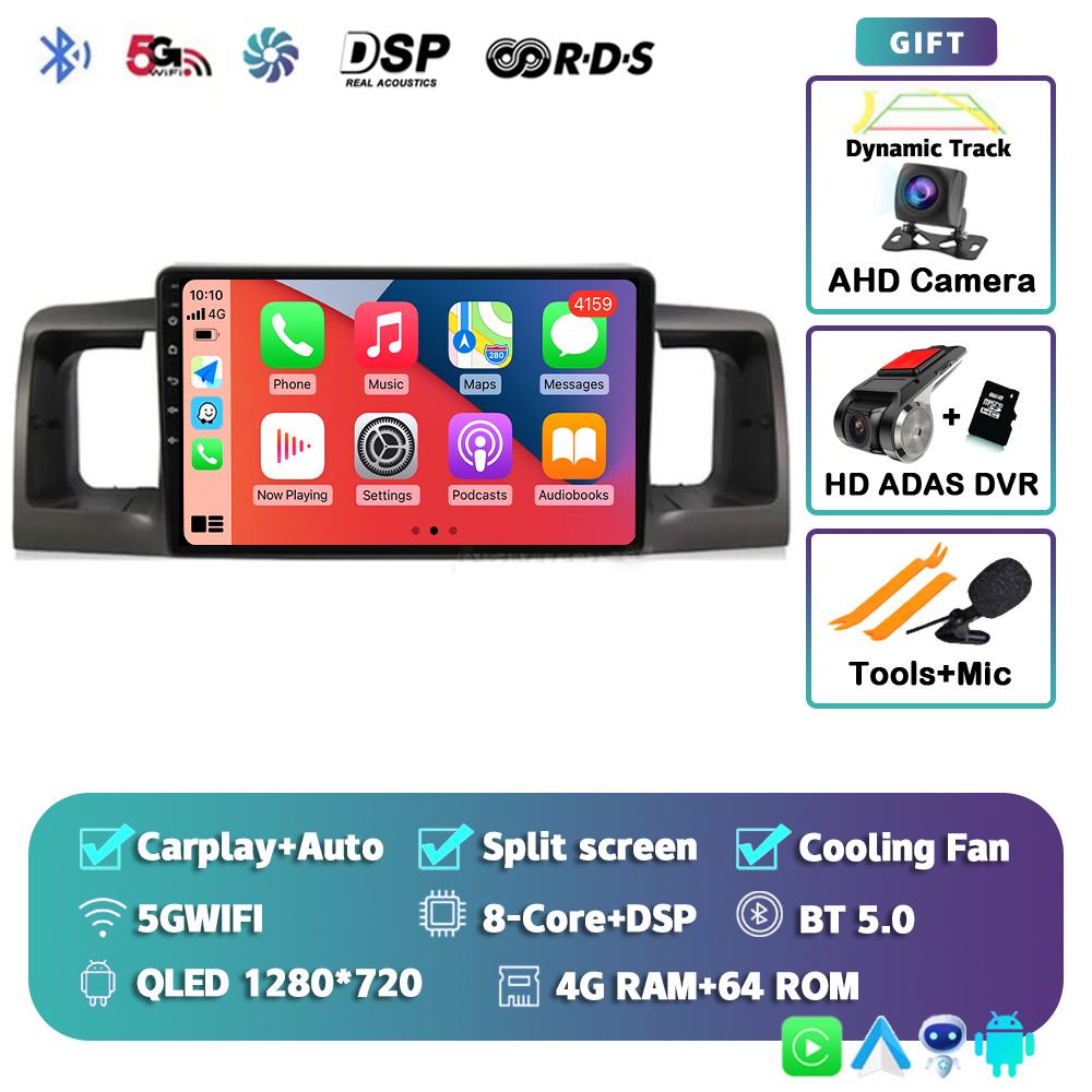 Android 14 Carplay Auto Car Radio For Toyota Corolla E120 E 120 BYD F3 2007 2008 2009-2011 Multimedia Video Player GPS Stereo
