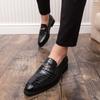 Italian Style Leather Slip-On Shoes Men Business Dress Slip-On Formal Casual Loafers Wedding Shoes Fashion Comfort Driving Shoes