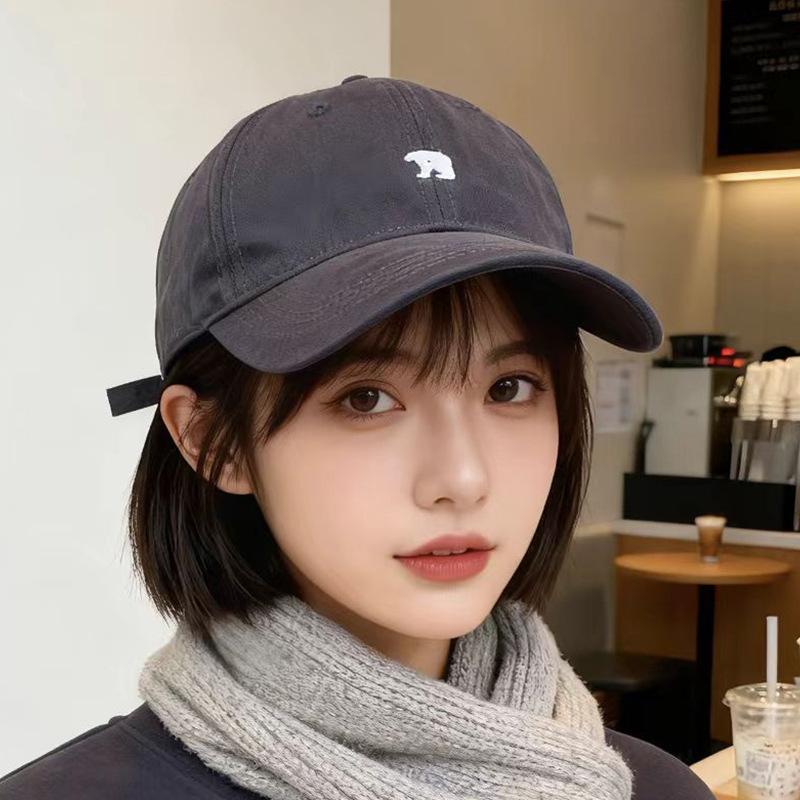 Baseball cap female deep top wide brim showing face small peaked cap big head circumference sun hat male