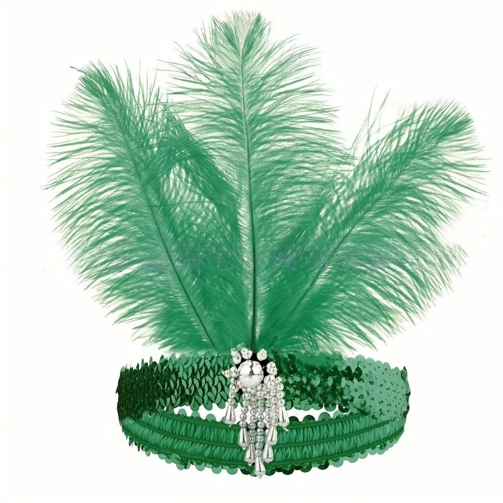 Sequin Women's Feather Headband 1920s Bridal Headdress Girls Hair Hoop Hair Accessories