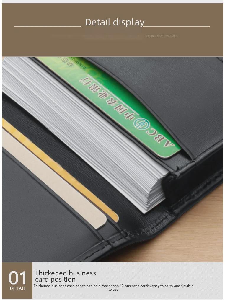 Men's Genuine Nappa Leather Business Card Holder – Soft, Embossable Surface