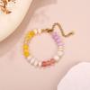 Women Colorful Natural Stone Beaded Bracelet Dopamine Summer Versatile Hand Jewelry