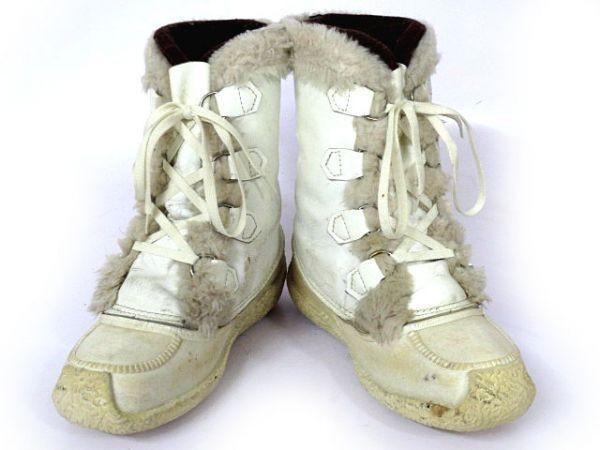Vintage Made in Canada / SOREL Leather Snow Boots White /23.5-24.0cm/(USED)