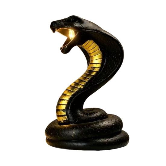 

Snake Night Light with USB Power Realistic Sculpted Resin Model Energy-Efficient Ambient Snake Lamp for Bedroom Living Room Office Decor Gift чорний
