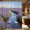 Cherry Blossom Duck Shower Curtain Machine Washable All Season Waterproof Privacy Protection Spring Nature Design Elegant12Hooks