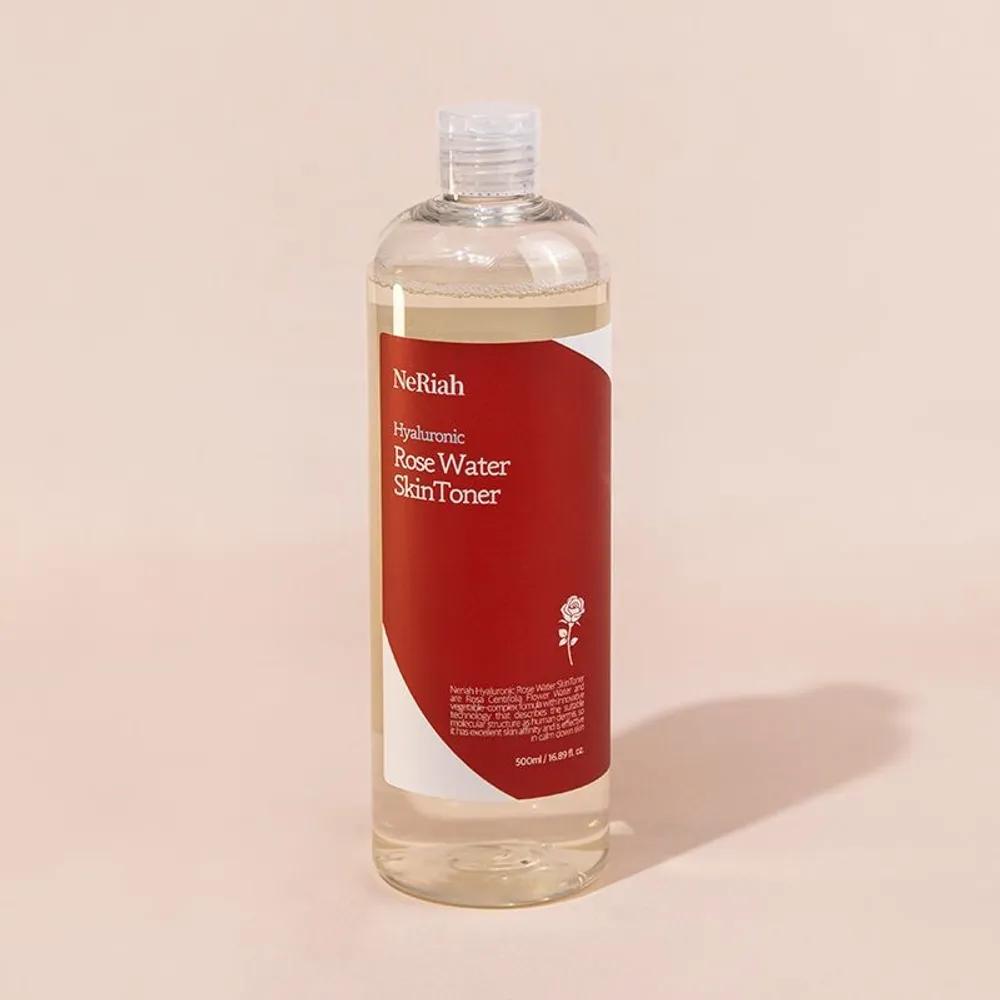 Neriah Hyaluronic Acid Rose Water Rose Skin Toner 250ml Mildly Acidic Moisturizing Large Capacity 93% Rose Water