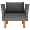 Garden Sofa Poly Rattan and Solid Eucalyptus Wood