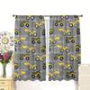 Set Of 2 Cartoon Fun Various Engineering Vehicle Printed Curtains Pole Bag Home Decoration Room Curtain Polyester