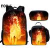 Luxury Horse Backpacks Bags 3D Print 3pcs/Set Pupil School Bags Laptop Daypack Backpack Inclined Shoulder Bag Pencil Case