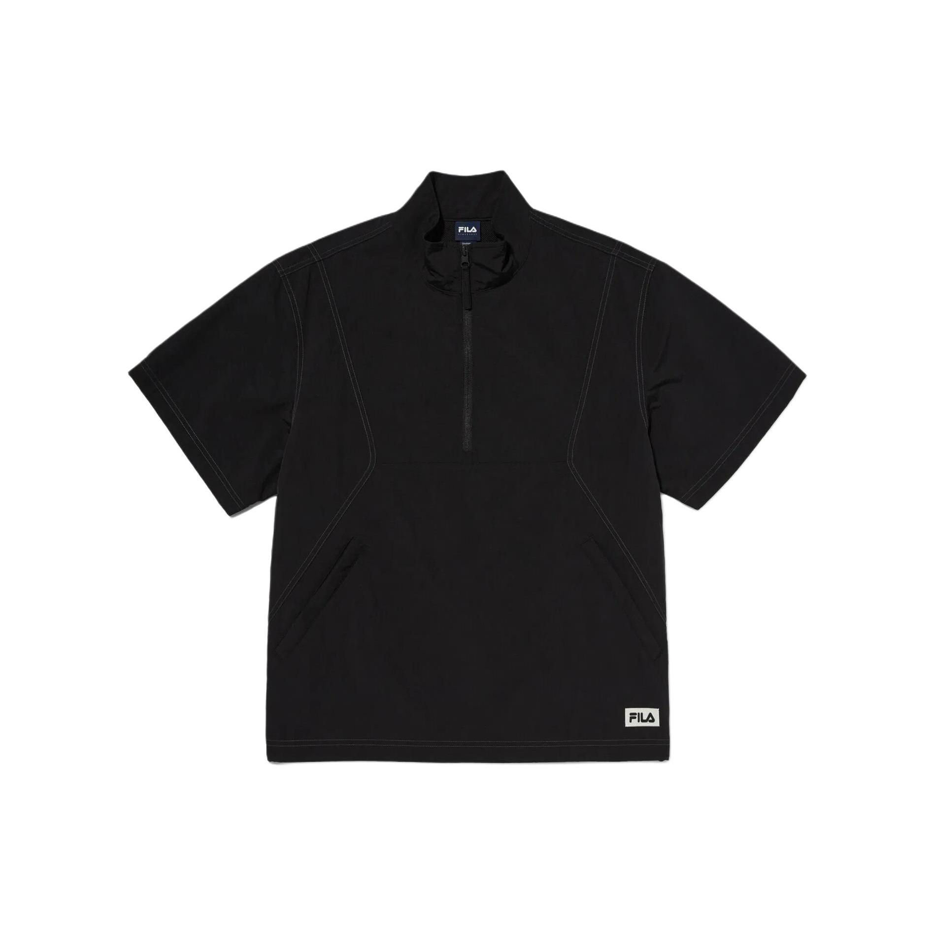 FILA T Shirts Unisex Black Stand Collar Moderate Straight Fit FS2JKG2105XB-LK 090