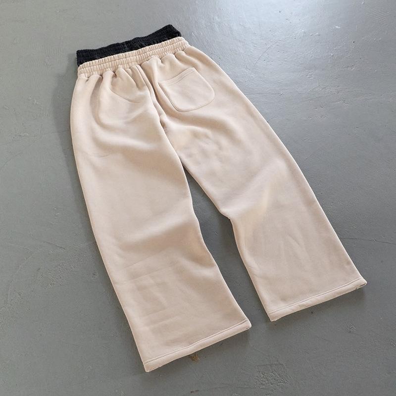 Pantalon de survêtement ample rétro street hip-hop couple européen et américain taille double fausse pièce deux pièces