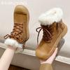 Fur Platform Women Ankle Boots Flats Fashion Casual Shoes Woman 2025 Trend Winter New Brand Sport Cozy Punk Botas Mujer Sneakers