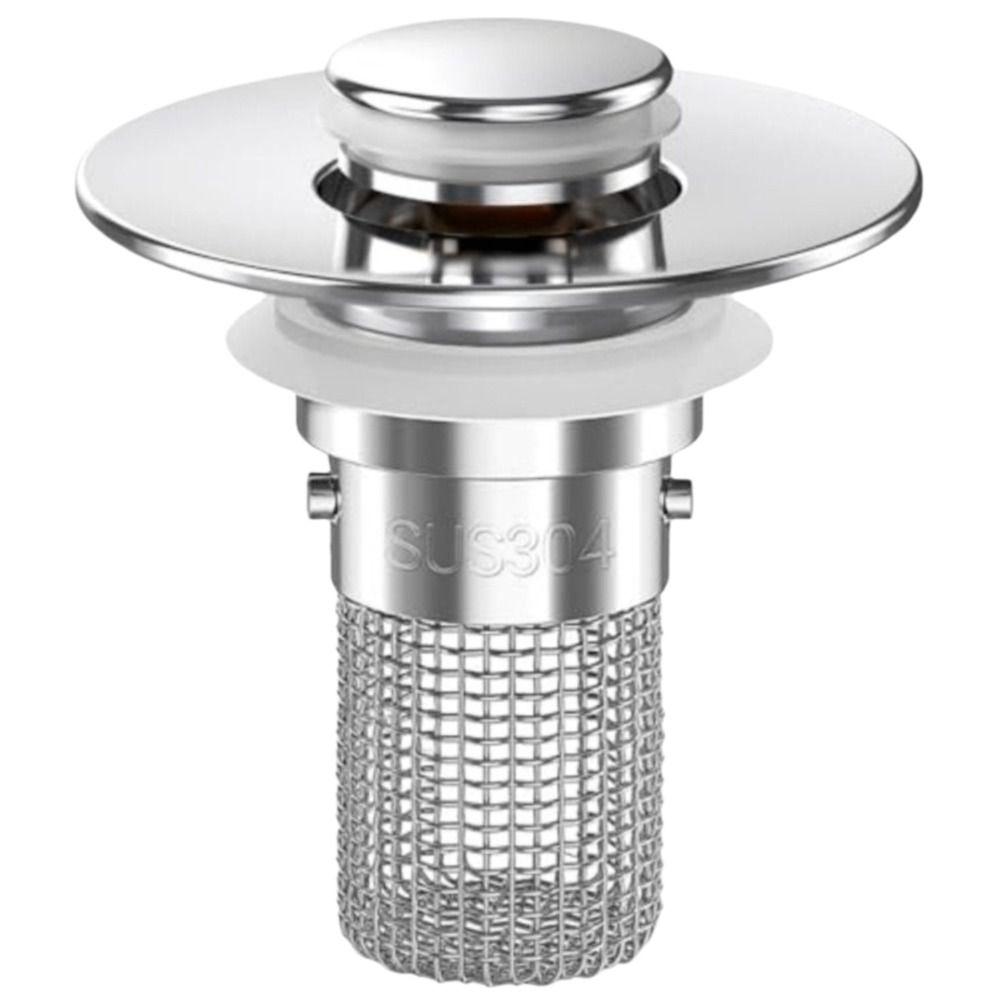Stainless Steel Bathroom Sink Drain Strainer Removable Basket Drain Stopper Shower Sink