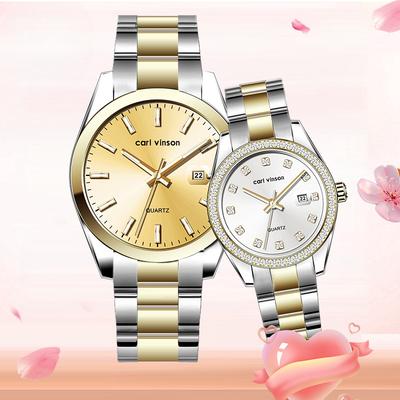 Lovers Watch Glow-in-the-dark Waterproof Quartz Watch Steel Band Fashion Business Watch