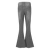 Summer Women's Button Slim Front And Back Pocket Zipper Design Flared Leg Work Pants Denim Trousers
