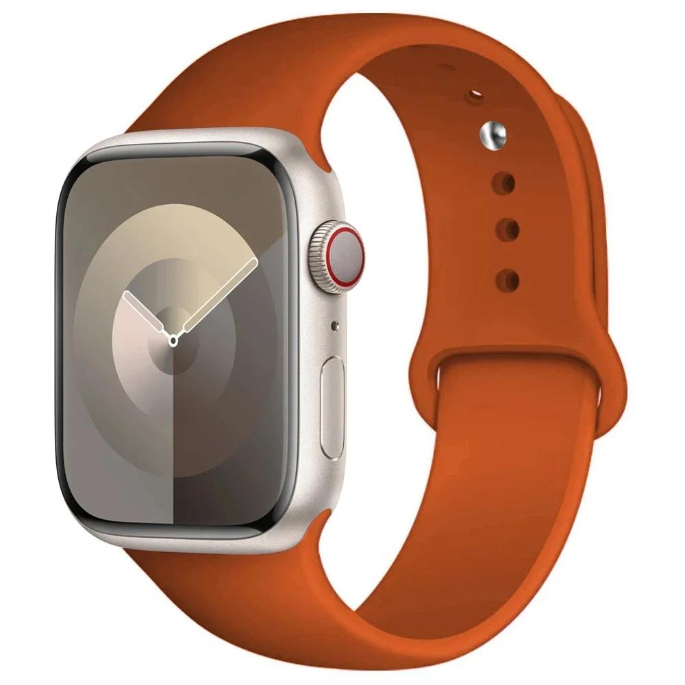 Silicone Strap For Apple Watch band 45mm 44mm 41mm 42mm 40mm 49mm 38mm correa bracelet iWatch series 9 8 5 4 3 8 6 SE 7 Ultra 2