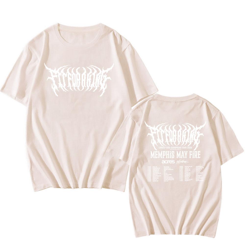 THE LONELY GOD Europa TOUR 2026 T-Shirt Passend für einen König Rockband T-Shirts Kurzarm Rundhals Baumwolle T-Shirts Streetwear Unisex
