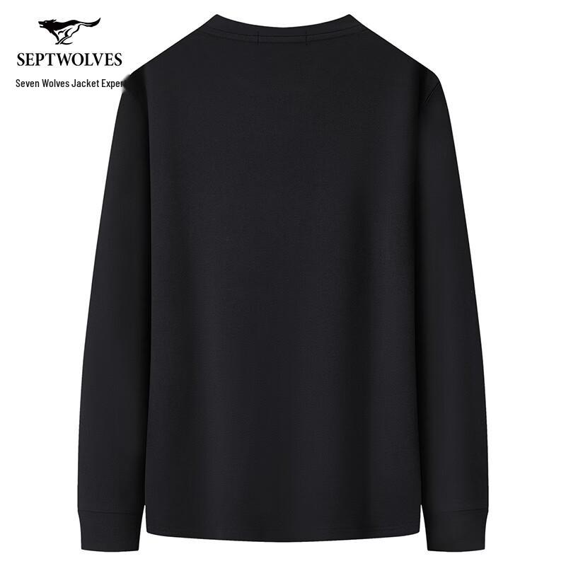 SEPTWOLVES Men's Long-Sleeve Crew Neck Casual T-Shirt