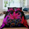 Boho Hippie Psychedelic Flowers Duvet Cover Colorful Peace Sign Bedding for Boys Girls Women Bedroom Decorative Rainbow Tie Dye
