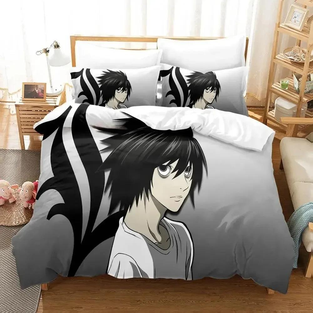 New Death 3D Anime Bedding Set Single Twin Full Queen King Size Duvet Cover Bed Sheet Set for Adult Kid Bedroom