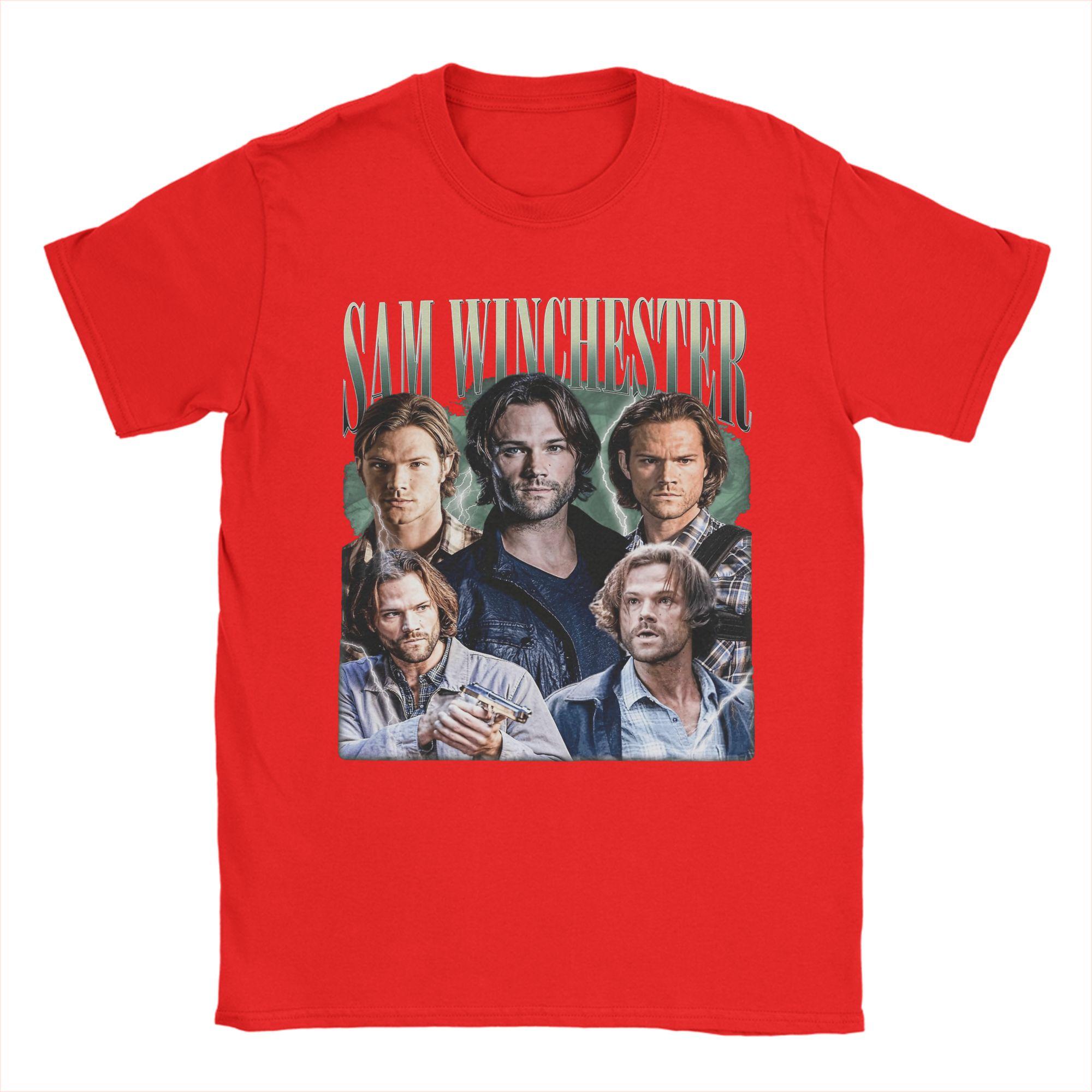 

Mens TShirt Sam Winchester Supernatural Funny Cotton Tees Short Sleeve T Shirt O Neck Clothes Printing S