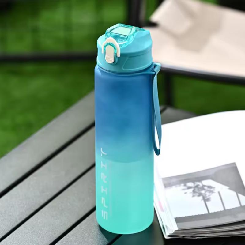 780ml Farbverlauf Sportflasche mit auslaufsicherem Deckel & Schriftzug, Leicht zu trinken für Fitnessstudio/Outdoor/Radfahren/Laufen/Angeln, Geburtstags-/Schulgeschenk