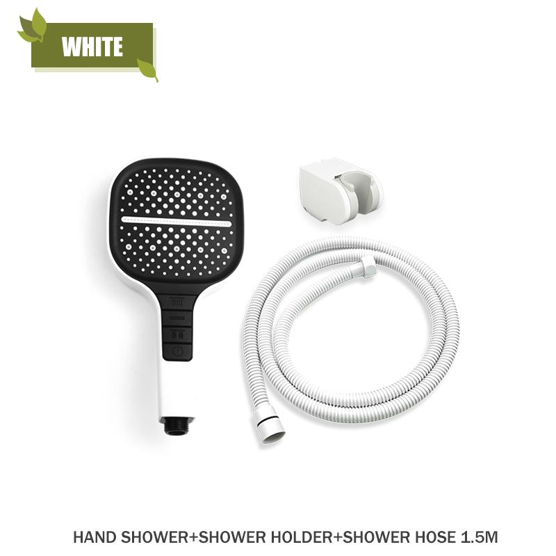 ABS Hand Shower Brushed Gold Chrome White Black 7 Modes Hand Held Shower Wall Mounted Adjustable Holder Hand Hold Shower Head