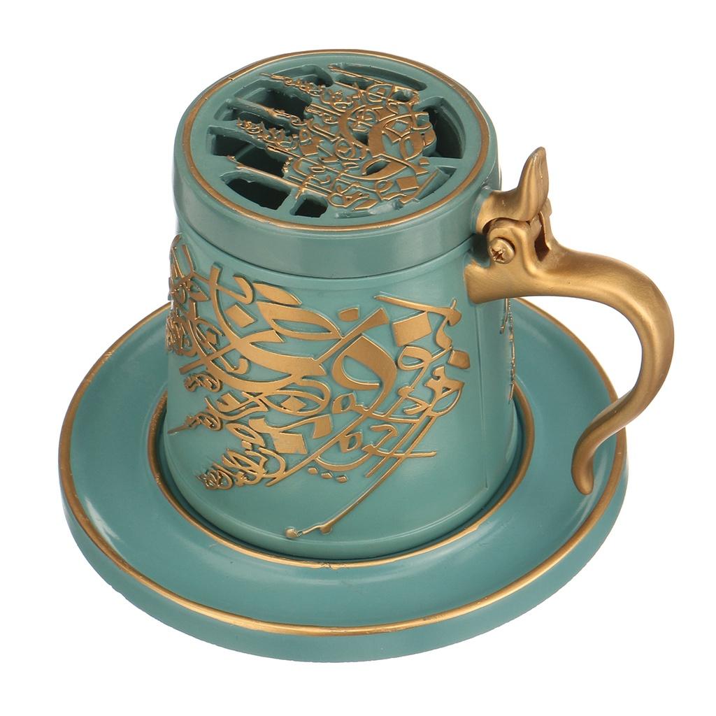 

Арабская керамическая курильница для благовоний, курильница для смолы, ближневосточная керамика, подставка для благовоний для домашнего/офисного декора, рождественские подарки, 7,5*9,2*14 см