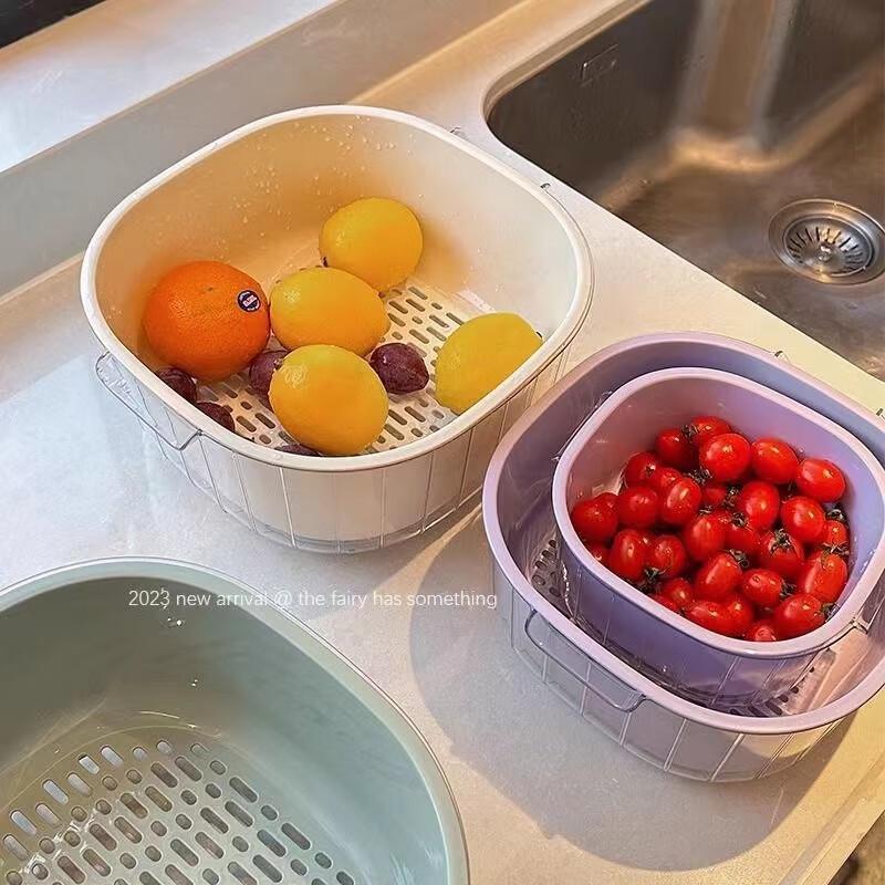 Cream Style Double-Layer Drain Basket