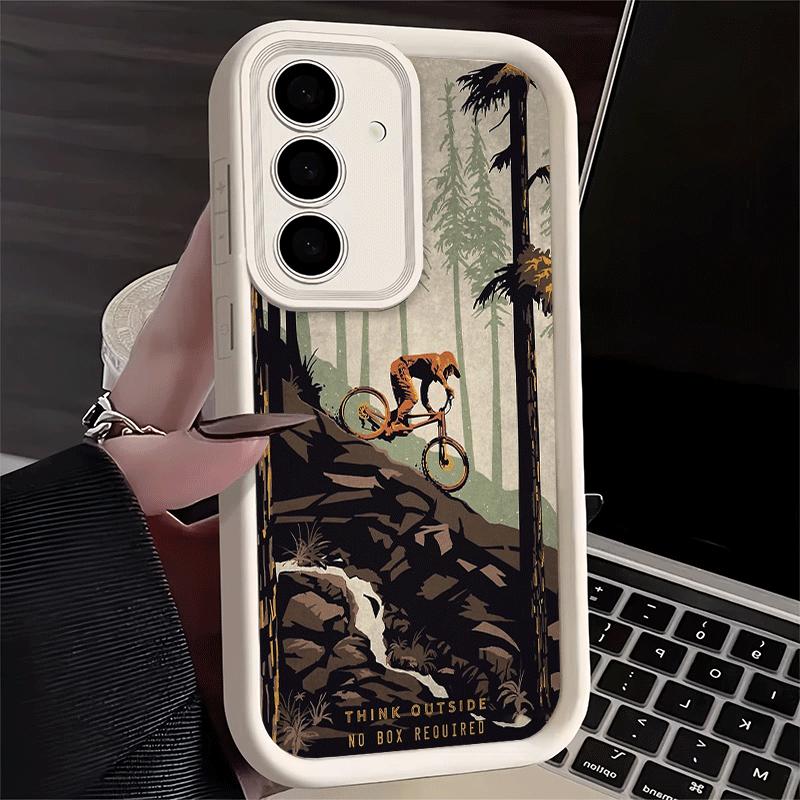 Phone Case for Samsung Galaxy S26 S25 Ultra S24 FE Mountain Bike Bicycle Shell S23 Plus S22 + S21 S20 5G Soft Silicone Funda