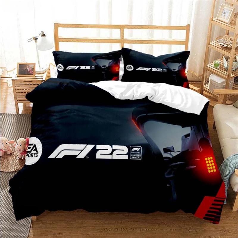 Formula 1 Racing Enthusiast Duvet Cover Comforter Bedding Sets Soft Quilt Cover and Pillowcases Teens Single/Double/Queen/King
